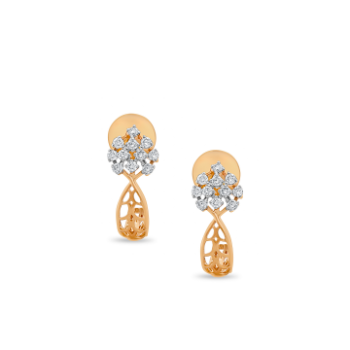 Delicate 14K Yellow Gold Diamond Stud